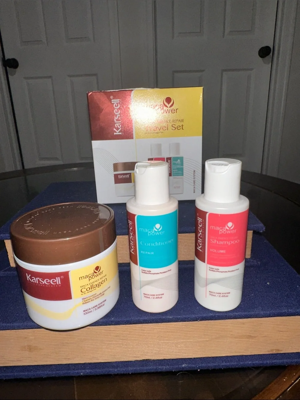 Hair Care Set - White/Blue/Red